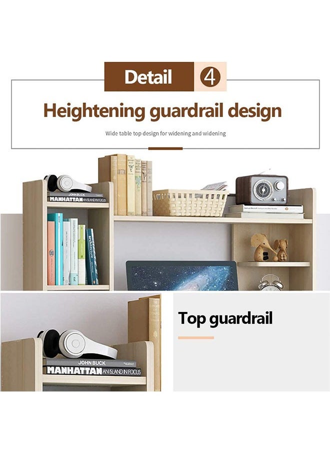 Generic - Computer Desk with Drawers Writing Desk with Bookshelf Layer Home Office Study Desk, Computer Table Work Desk Corner Desk with Bookshelf - Image 1