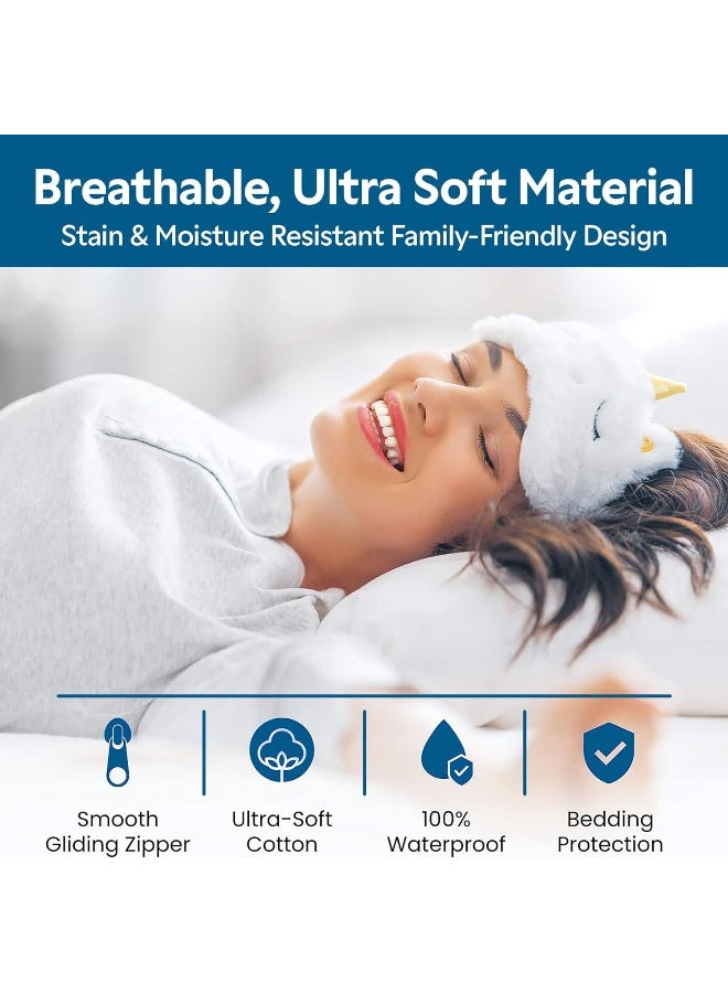 Guardmax Jersey Knitted Pillow Protector with Zipper Queen Size - 8 Pack - 100% Waterproof, Bed Bug Proof, Dust Mite Proof, & Hypoallergenic Pillow Covers - Premium Zippered Pillow Cases. (20 X 30) - Image 3