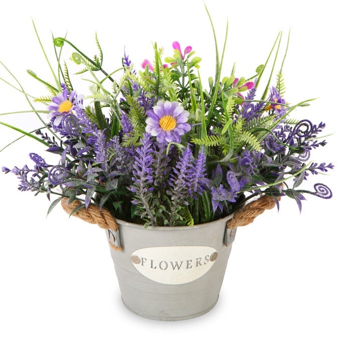 FAKE PLANTS PURPLE LAVENDER FLOWERS IN POT 10 TALL FAUX ARTIFICIAL POTTED PLANT GREENERY FOR HOME OFFICE PATIO COFFEE TABLE FARMHOUSE AESTHETIC BEDROOM BATHROOM DECOR