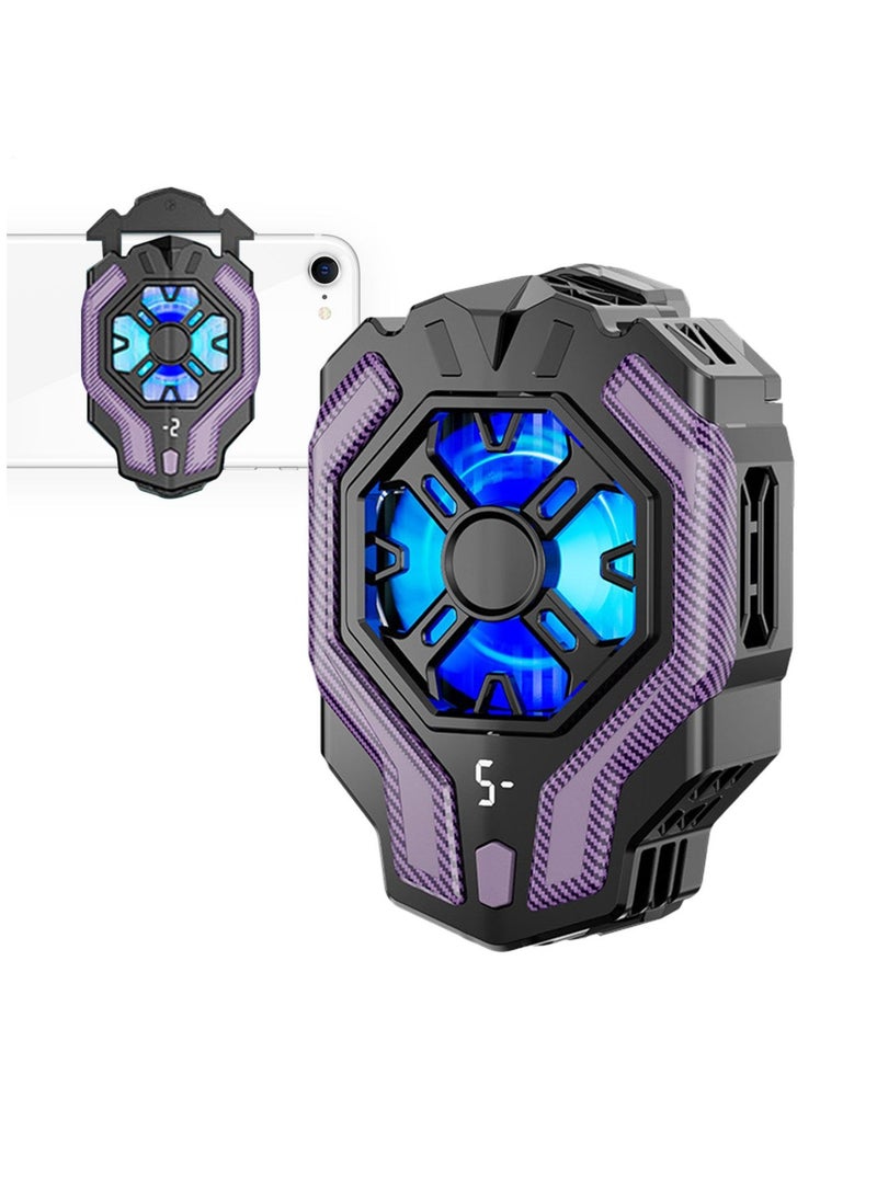 Magnetic Phone Cooler with RGB Lights - 3-Speed Semiconductor Cooling for Gaming & Streaming | 2.5oz Lightweight, Real-Time Temp Display, Ultra-Quiet