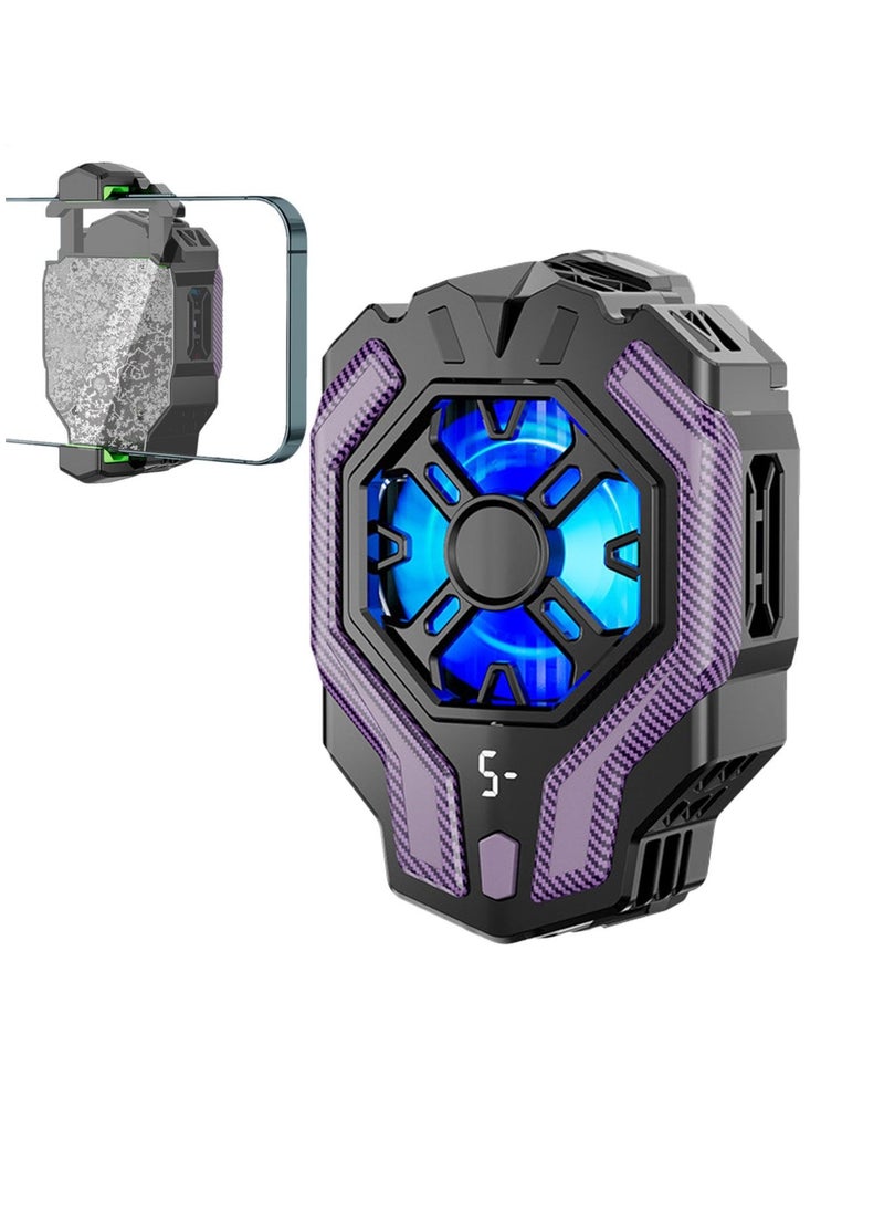 Magnetic Phone Cooler with RGB Lights - 3-Speed Semiconductor Cooling for Gaming & Streaming | 2.5oz Lightweight, Real-Time Temp Display, Ultra-Quiet