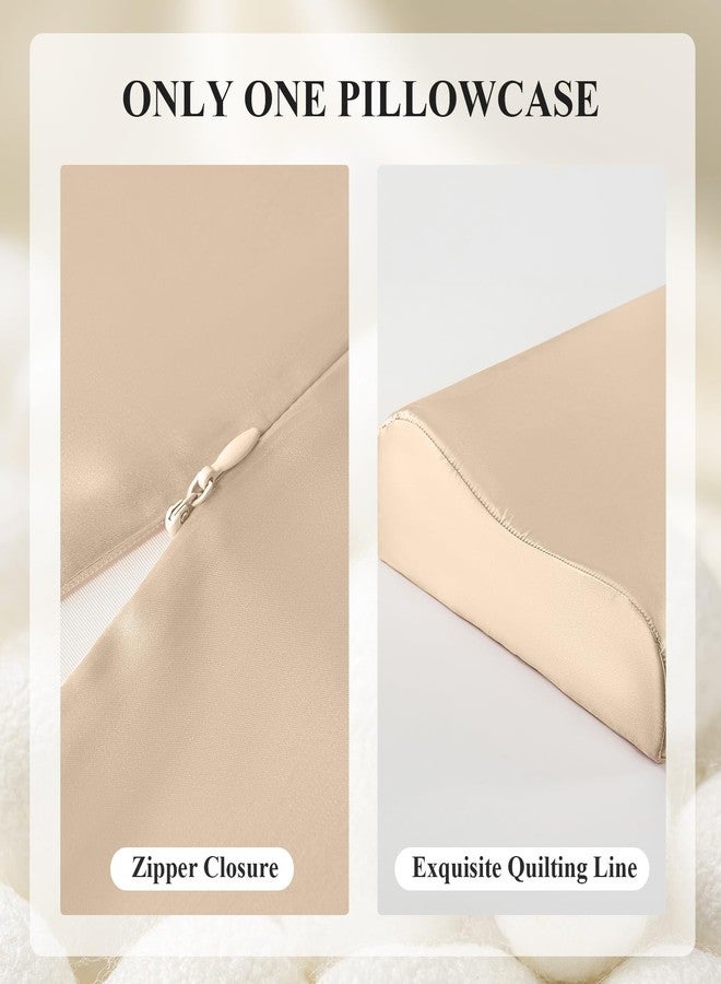 THXSILK 19 Momme 1 Pcs 100% Natural Mulberry Silk Pillowcase for Cervical Contour Memory Foam Pillow Latex Pillow Cover Cervical Pillow Case, Washable (King, Champagne) - Image 4