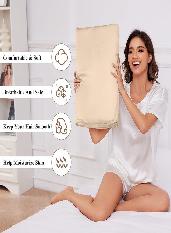 THXSILK 19 Momme 1 Pcs 100% Natural Mulberry Silk Pillowcase for Cervical Contour Memory Foam Pillow Latex Pillow Cover Cervical Pillow Case, Washable (King, Champagne) - Image 3