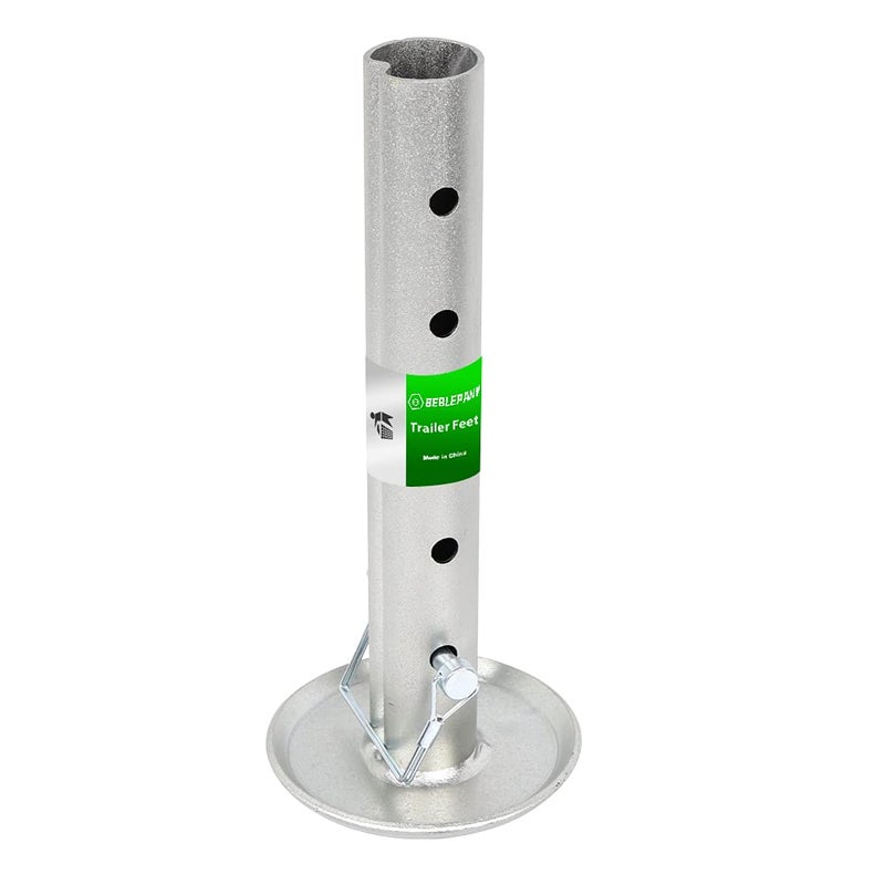 BEBLEPANY Adjustable Trailer Jack Foot Plate Fits 2Inch Diameter TubeSupports 5000 lbs Capacity with Pin Base12 Lift for Boat RV Camper Trailer