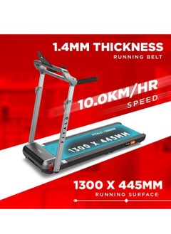 PowerMax Fitness Fitalo Edge T2 (3.0HP Peak) DC Motorised Foldable Running Deck Treadmill for Home Use | Max user 90 KG, LED Display, Compact Running Machine, Adjutable Upright Post, Hand Pulse, Speaker, Free Assembly  - Image 4