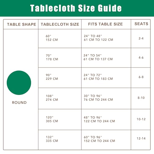 Biscaynebay Textured Fabric Round Tablecloths 70" for Round Tables diameters from 30" to 58", White Water Resistant Folding Table Covers Washable for Dining, Kitchen, Wedding, Parties etc - Image 3