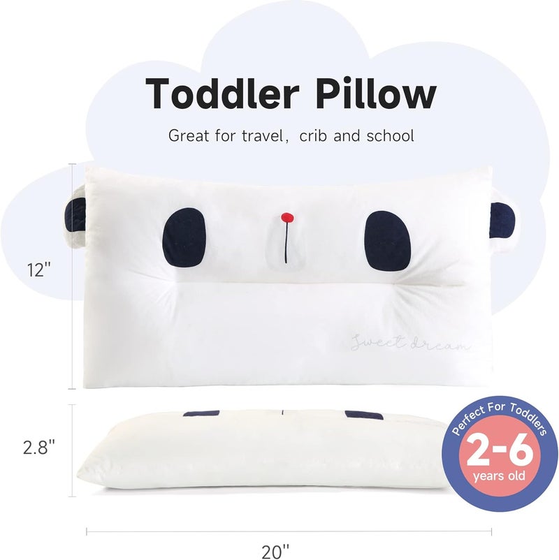 CHOC CHICK Toddler Pillow,20X12Inches Machine Washable Soft Hypoallergenic Kids Pillows,Child Cute Animal Design Perfect Toddler Pillows for Sleeping (Panda) - Image 2