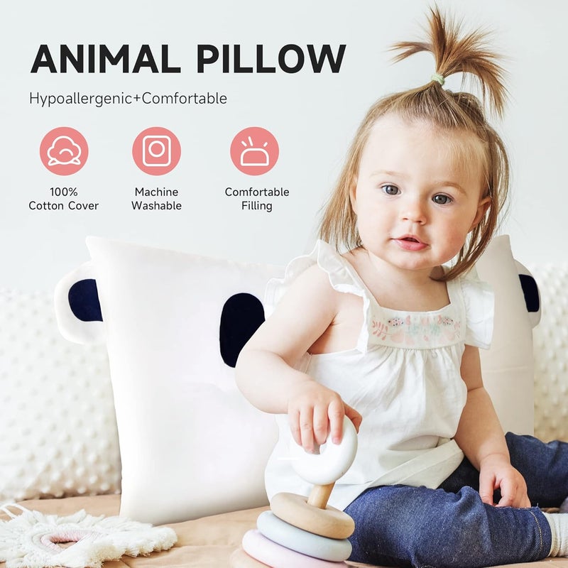 CHOC CHICK Toddler Pillow,20X12Inches Machine Washable Soft Hypoallergenic Kids Pillows,Child Cute Animal Design Perfect Toddler Pillows for Sleeping (Panda) - Image 3