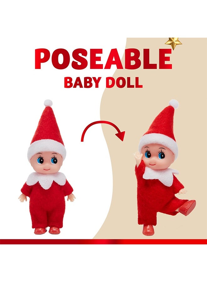 3PCS Christmas Tiny Elf Doll Christmas with 1 red,1 Green and 1 Pink elf Doll,Holiday Decoration Accessories Tiny Gift for Girls Boys Kids Adults - Image 4