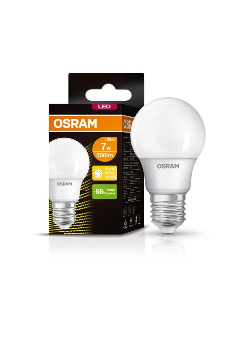 Osram LED 7W Classic A Warm White 3000K Bulb E27 Base, 500 Lumens (Pack of 10) - Image 4