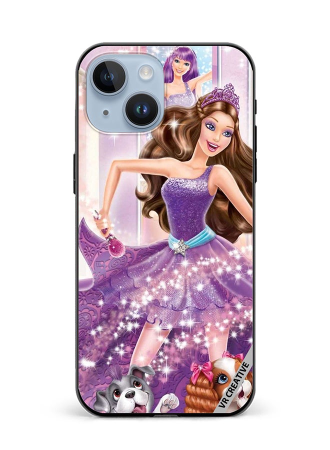 VR CREATIVE Protective Case Cover For Apple iPhone 15 Princess Barbie Design Multicolour - Image 1