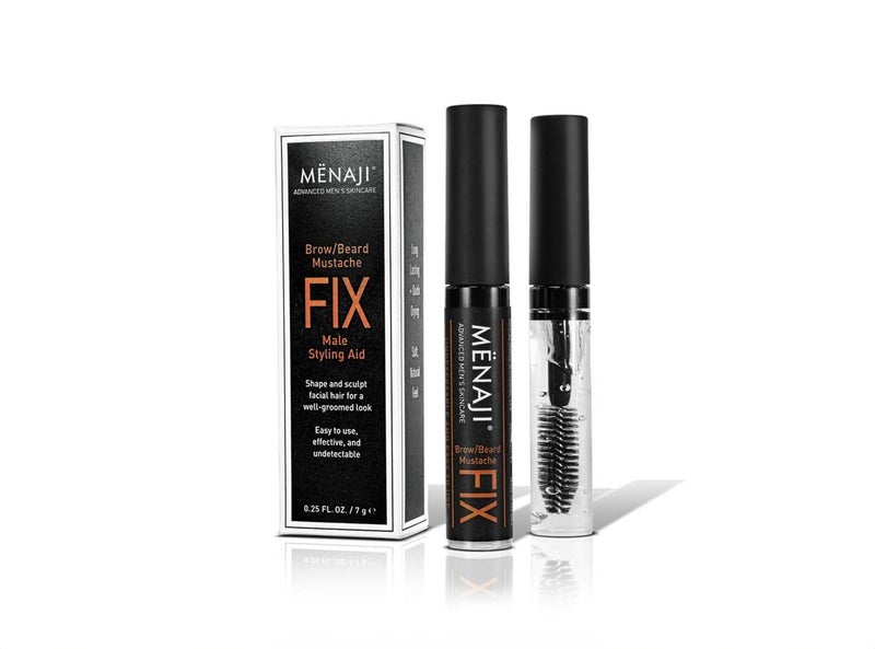 MENAJI The Fix Mens Beard and Brow Gel Hold and Setting Gel with Spiral Brush Long Lasting Keep Facial Hair in Place 025 Oz