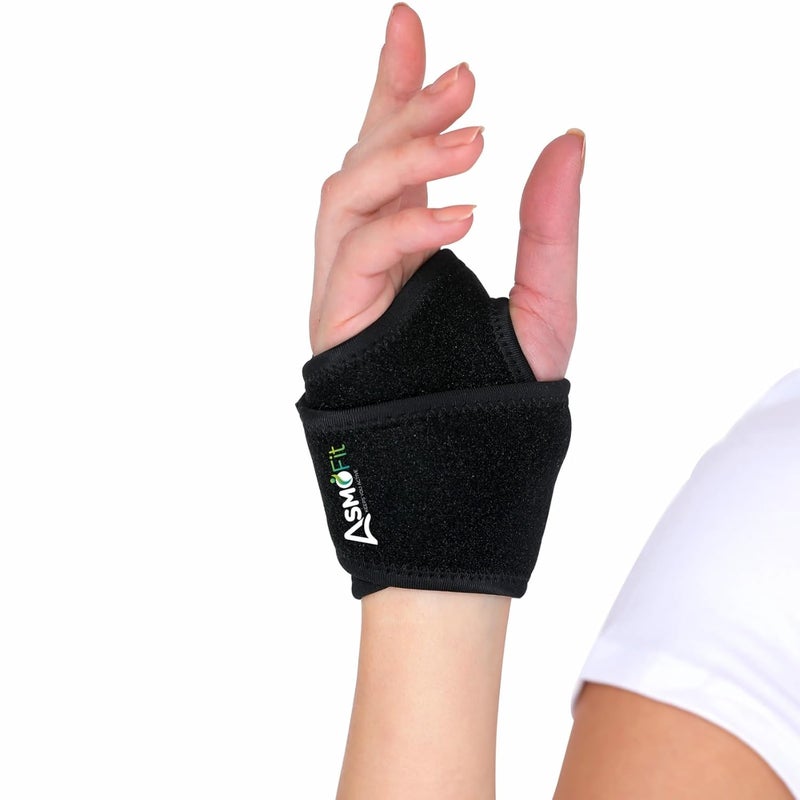 Asmofit Wrist Binder Thumb Support – Wrist Support Brace with Thumb Loop for Pain Relief, Carpal Tunnel, Sports Injuries & Fracture Support - Image 1