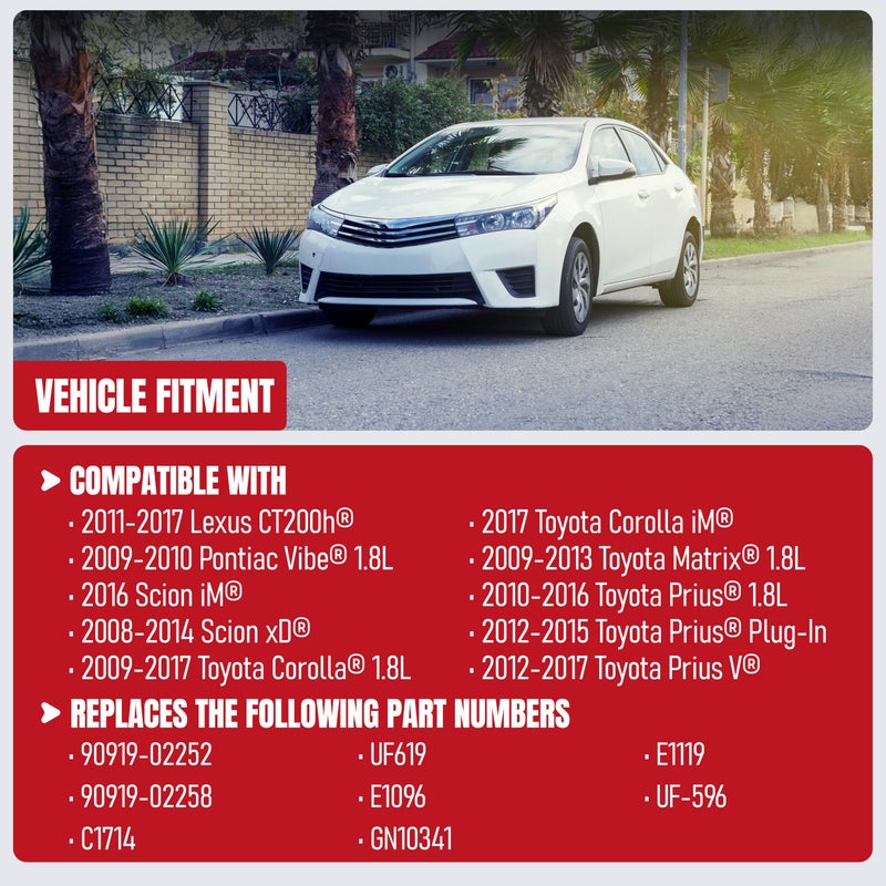 AA Ignition Replacement Ignition Coil Pack Set of 4 - Compatible with Toyota, Lexus, Scion - 1.8L L4 Corolla, Matrix, Prius, V, Plug-In, Vibe, xD, CT200h - Replaces 90919-02252, 90919-02258, UF596, UF619, C1714 - Image 4