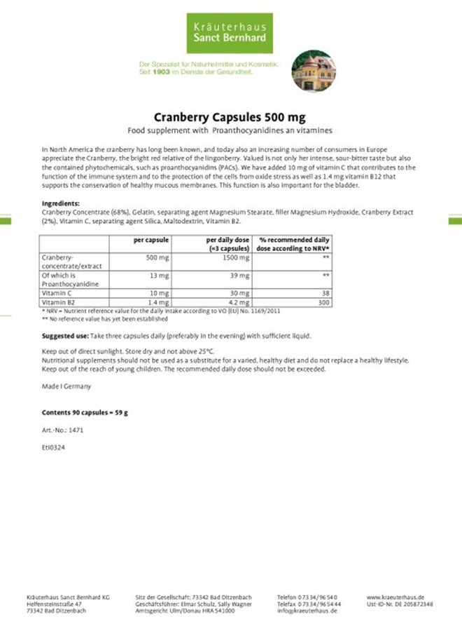 سانت برنارد كبسولات التوت البري 500 ملغ - Image 4