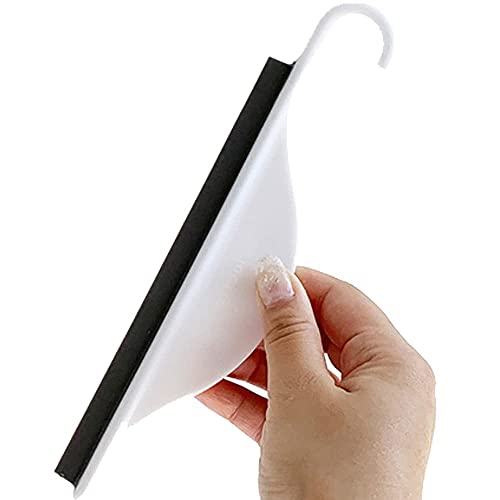 leuapl Tiny Bathroom Shower Mirror Squeegee with Hanging Hook, Silicone Mini Kitchen Countertop Squeegee, Water Wiper Scraper Cleaner Tool for Cleaning Sink, Counter, Tiles, Handy Window Glass Water Blade - Image 1