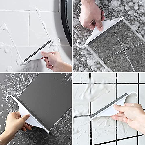 leuapl Tiny Bathroom Shower Mirror Squeegee with Hanging Hook, Silicone Mini Kitchen Countertop Squeegee, Water Wiper Scraper Cleaner Tool for Cleaning Sink, Counter, Tiles, Handy Window Glass Water Blade - Image 4