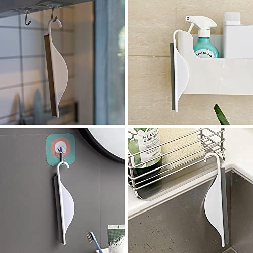 leuapl Tiny Bathroom Shower Mirror Squeegee with Hanging Hook, Silicone Mini Kitchen Countertop Squeegee, Water Wiper Scraper Cleaner Tool for Cleaning Sink, Counter, Tiles, Handy Window Glass Water Blade - Image 5