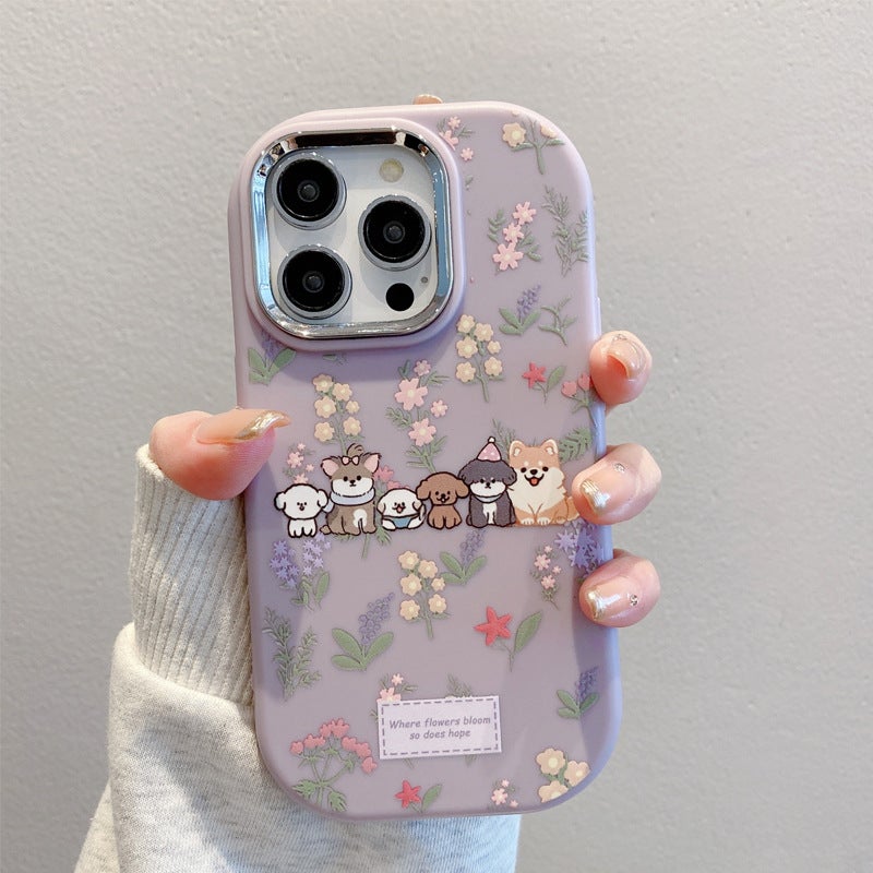 Flower Puppy Suitable for Apple 16Pro Mobile Phone Case 14 New Iphone15Promax Cartoon 13 Stylish 17 - Image 2