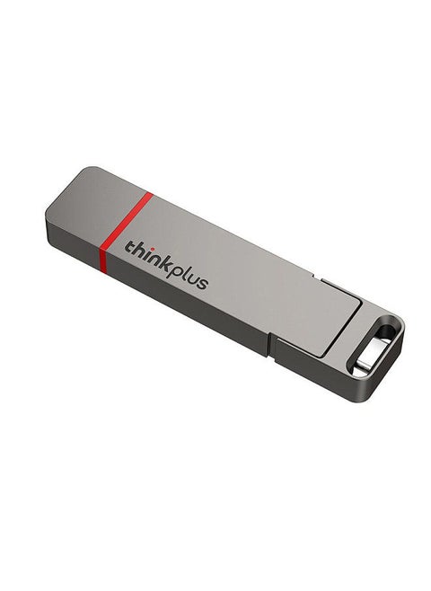 thinkplus TU200 Pro 512GB USB3.2/Type-C Dual-port Portable Solid State U Disk Metal USB Flash Drive High-speed Transmission Grey