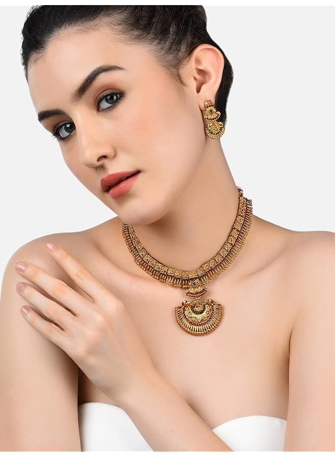 erorex Temple Jewelery Set For Women Golden Zpfk9639 - Image 2