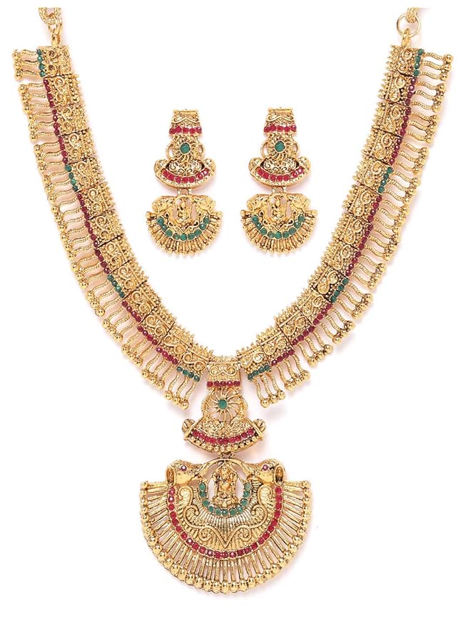erorex Temple Jewelery Set For Women Golden Zpfk9639 - Image 1