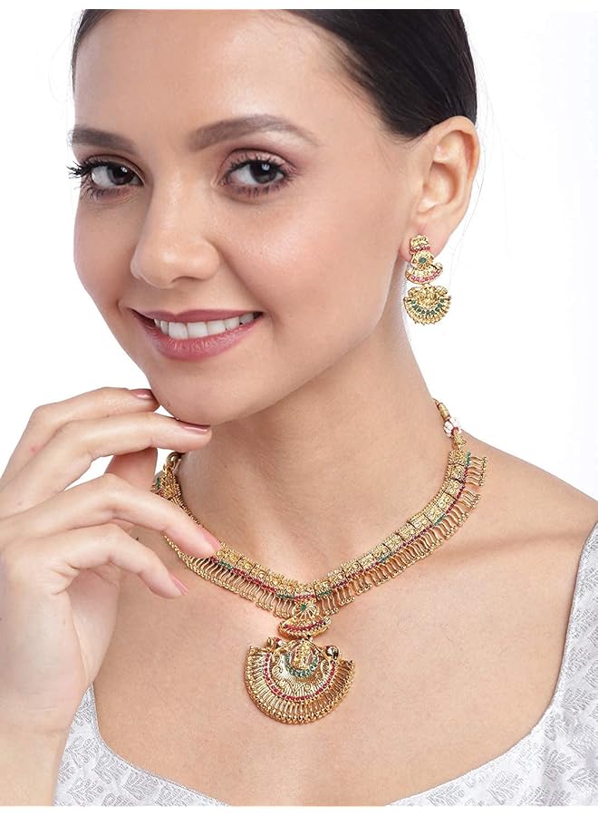 erorex Temple Jewelery Set For Women Golden Zpfk9639 - Image 5
