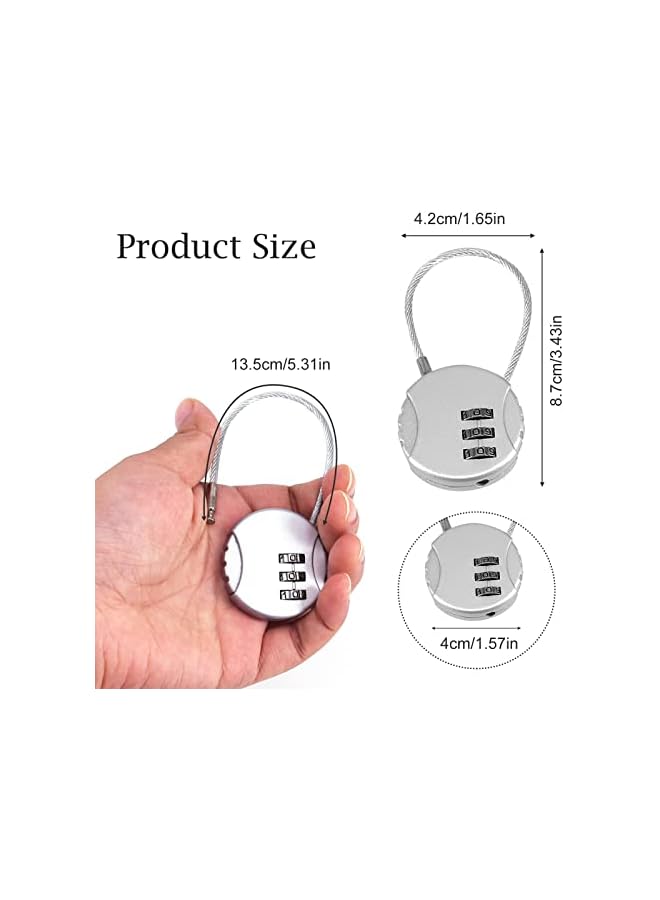PROMASS 3 Pcs Steel 3 Digit Padlock with Numbers for Travel,Small Combination Lock Padlock Suitcase Locks for a Locker  - Image 2