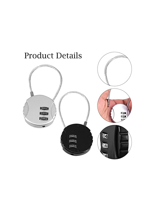 PROMASS 3 Pcs Steel 3 Digit Padlock with Numbers for Travel,Small Combination Lock Padlock Suitcase Locks for a Locker  - Image 3