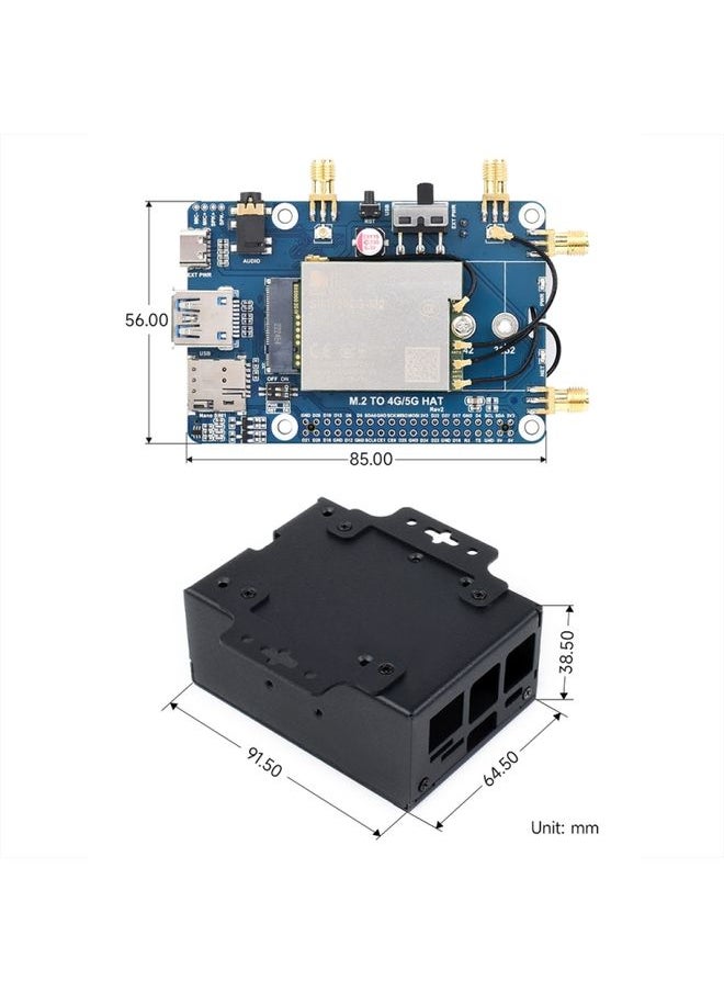 Generic Waveshare SIM8262E-M2 5G HAT For Raspberry Pi, Quad Antennas 5G NSA, 5G/4G/3G Compatible(23254)  - Image 3