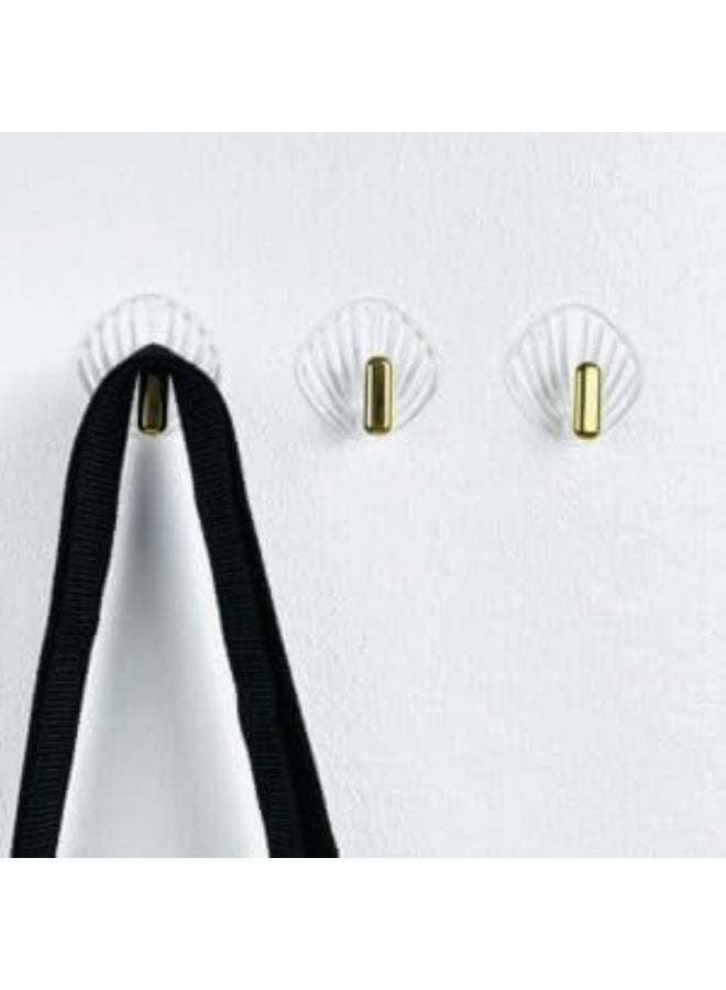 3-piece transparent hook set with gold handle and double-sided adhesive for hanging accessories and clothes - Image 2
