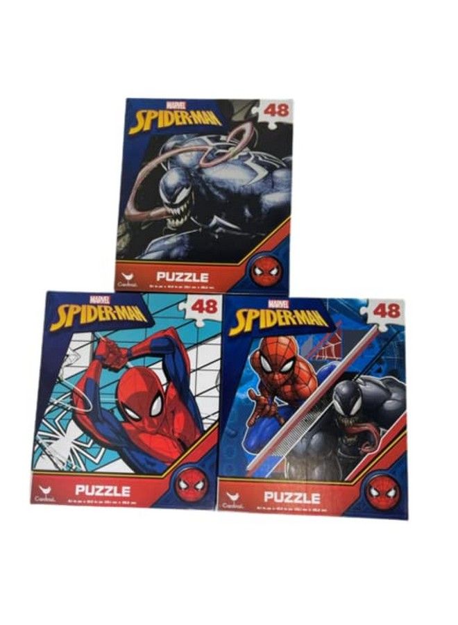 Cardinal 3 Pk. Marvel Spiderman 48 Piece Jigsaw Puzzle (Assorted Designs) - Image 1