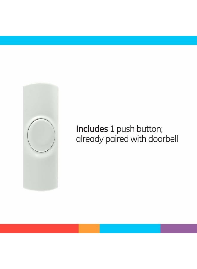 GE Wireless Doorbell Kit,Battery-Operated Receiver,1 Push Button door bell,2 Melodies,4 Volume Levels doorbell chime,classroom doorbell,150 Ft Range,Mountable,White,19247 - Image 4