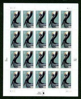 USPS Pelican Island Wildlife Sheet of Twenty 37 Cent Stamps Scott 3774 - Image 4