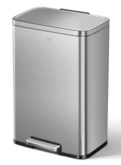 EKO EKO Madison Matte Stainless 50 Liter/13.2 Gallon Step Trash Can w/Inner Liner - Fingerprint Resistant Finish  - Image 1