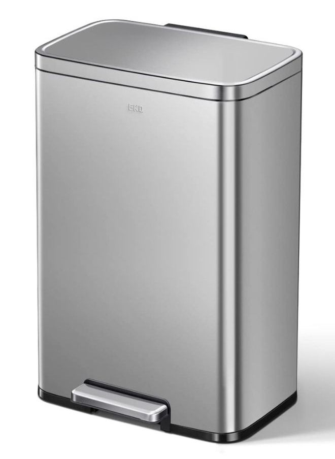 EKO EKO Madison Matte Stainless 50 Liter/13.2 Gallon Step Trash Can w/Inner Liner - Fingerprint Resistant Finish  - Image 1