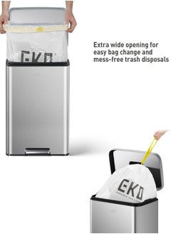EKO EKO Madison Matte Stainless 50 Liter/13.2 Gallon Step Trash Can w/Inner Liner - Fingerprint Resistant Finish  - Image 4