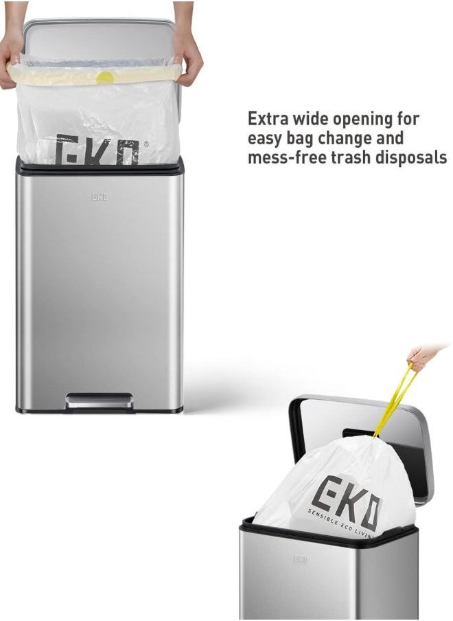 EKO EKO Madison Matte Stainless 50 Liter/13.2 Gallon Step Trash Can w/Inner Liner - Fingerprint Resistant Finish  - Image 4