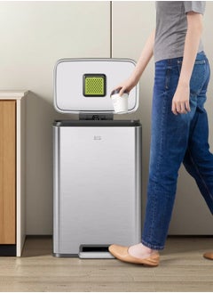 EKO EKO Madison Matte Stainless 50 Liter/13.2 Gallon Step Trash Can w/Inner Liner - Fingerprint Resistant Finish  - Image 3
