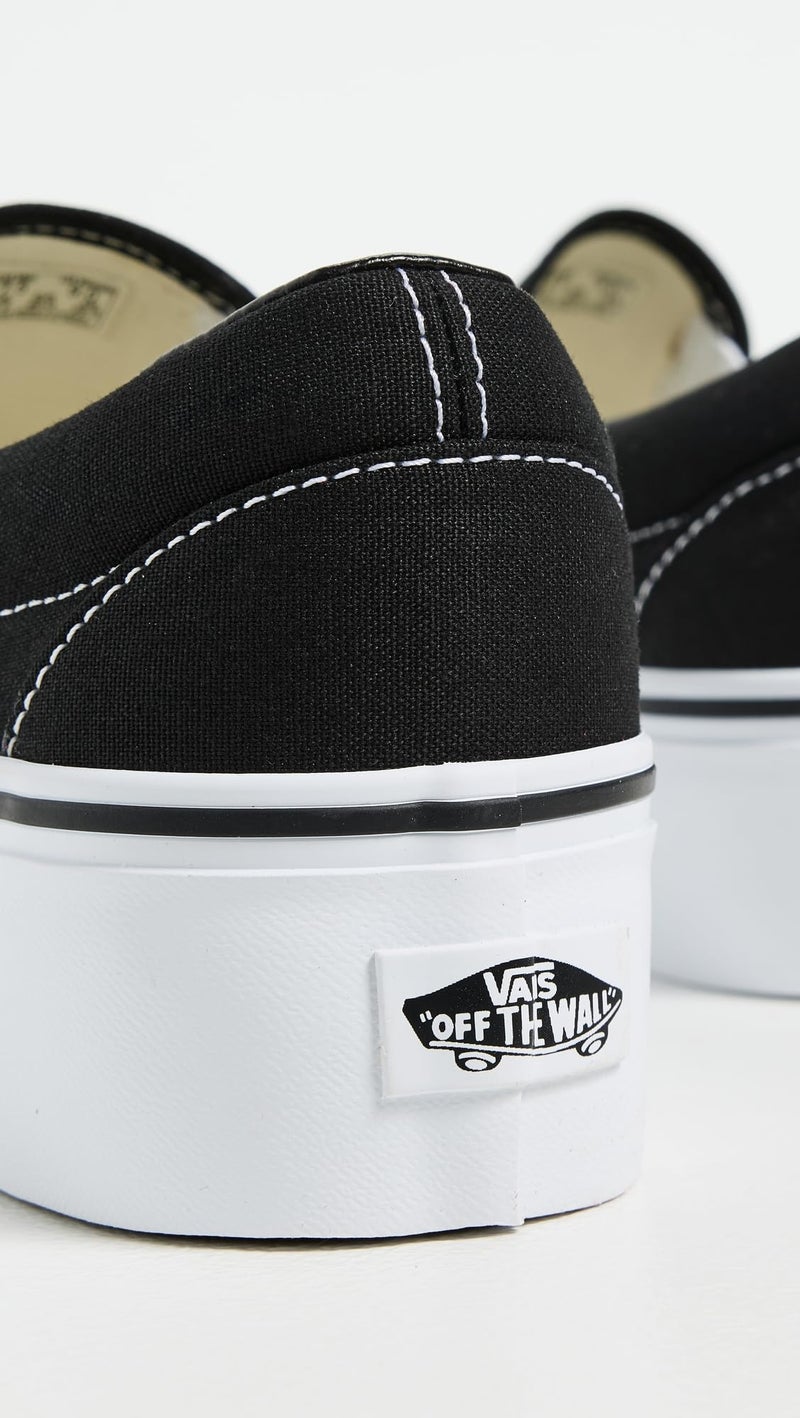 Vans Unisex UA Classic Slip-On Stackform Sneakers, Black/True White, 7.5 US Women/6 US Men - Image 3