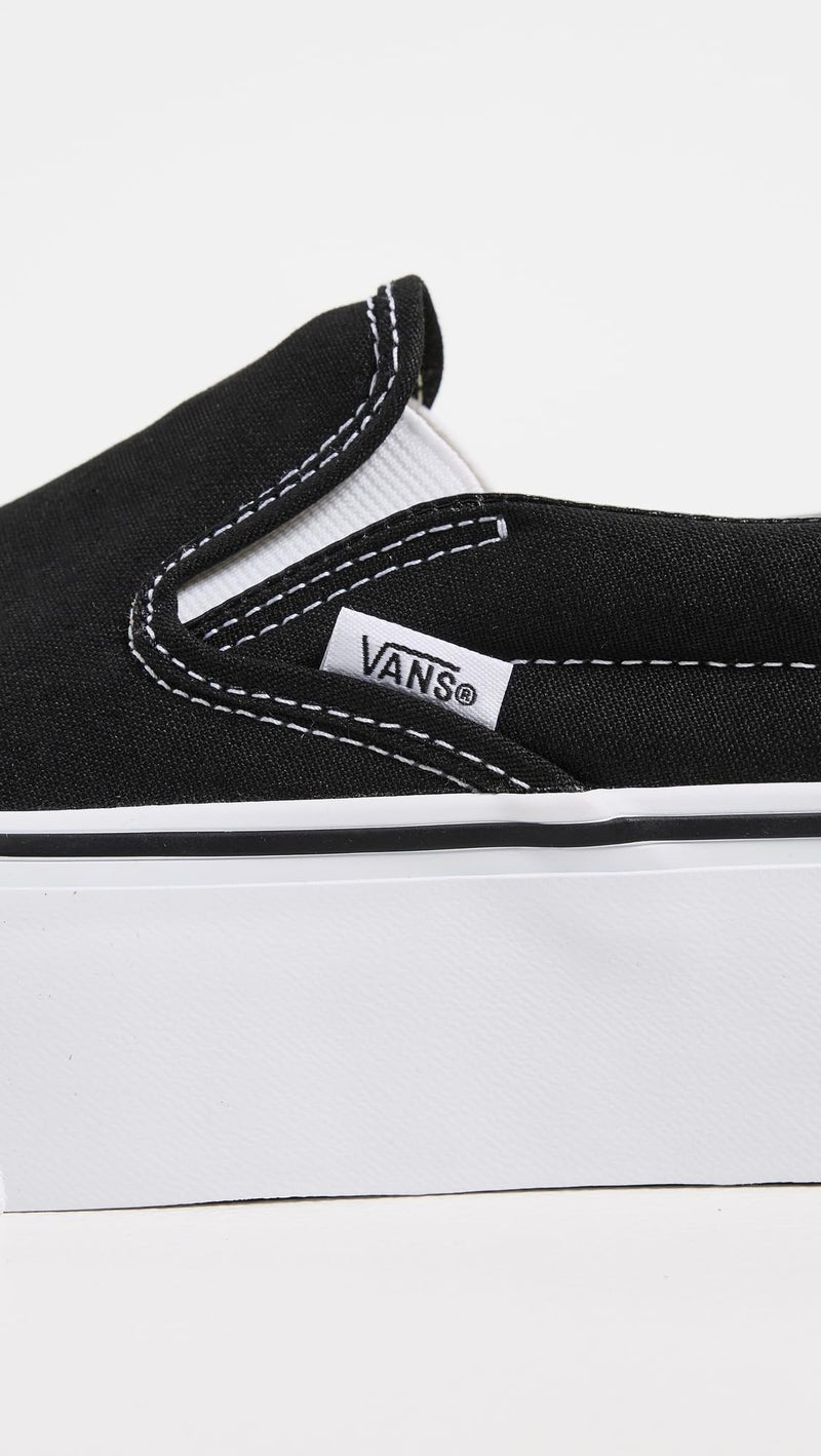 Vans Unisex UA Classic Slip-On Stackform Sneakers, Black/True White, 7.5 US Women/6 US Men - Image 4