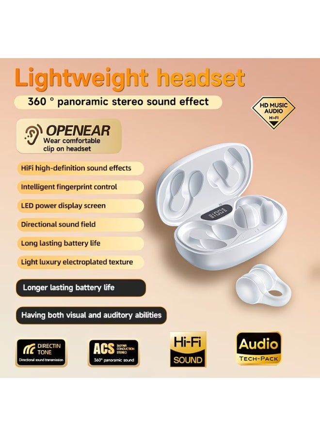 FUDIYA New Wireless Music Headset Touch Earphones Clip-Ear Sports Headphones for Xiaomi Earphone for iPhone Smart Earbud, for Valentine's Day Gift - Image 1