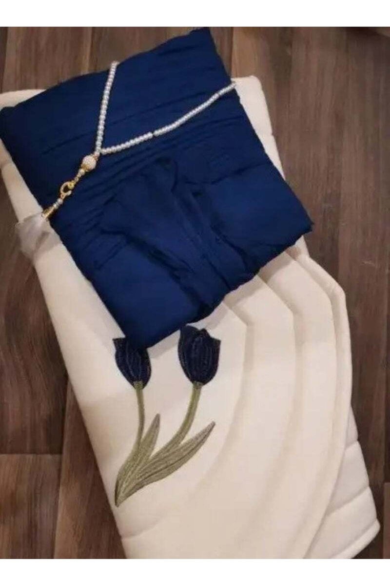 Prayer mat, prayer shawl, and prayer beads set - Navy