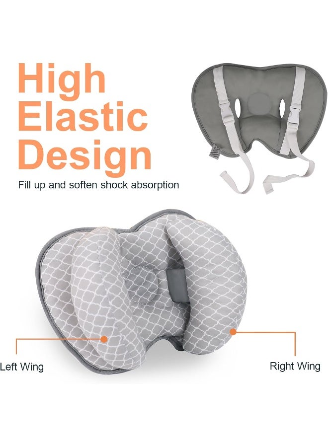 KAKIBLIN Baby Neck Pillow for Head, 2 in 1 Baby Travel Pillow, Banana Baby Head Pillow, Neck Pillow for Infants Small Boys and Girls, Neck Support for Stroller, White Cloud - Image 3