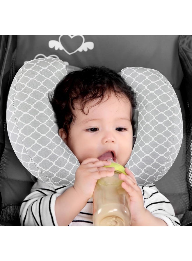 KAKIBLIN Baby Neck Pillow for Head, 2 in 1 Baby Travel Pillow, Banana Baby Head Pillow, Neck Pillow for Infants Small Boys and Girls, Neck Support for Stroller, White Cloud - Image 2