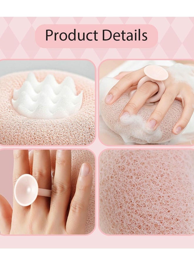 Super Soft Sunflower Suction Cup Bath Ball, 2-In-1 Sunflower Bathing Ball With Finger Rings, Exfoliating Bath Sponge Cleaning Brush, Shower Loofah Sponge - Image 3