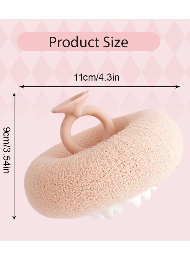 Super Soft Sunflower Suction Cup Bath Ball, 2-In-1 Sunflower Bathing Ball With Finger Rings, Exfoliating Bath Sponge Cleaning Brush, Shower Loofah Sponge - Image 2