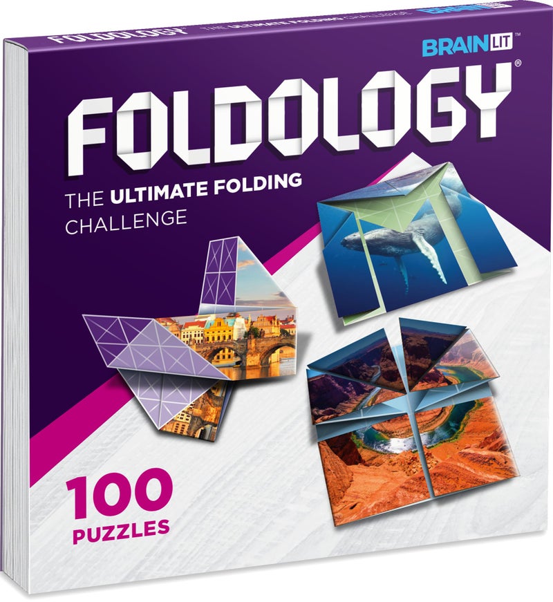 FOLDOLOGY - The Origami Puzzle Game! Brain Teasers for Tweens, Teens & Adults | Stocking Stuffer, Gift for Ages 10+, Travel Game, Hands-On STEM Toy | Fold the Paper, Complete the Picture | 100 Puzzles - Image 1