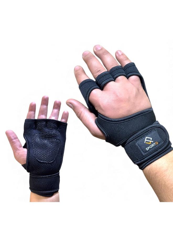 SportQ Ultimate Gym Gloves with Wrist Wrap, Full Protection, Super Breathable Weight Lifting Workout Gloves Exercise Cross Training Cycling for Women and Men - Image 1