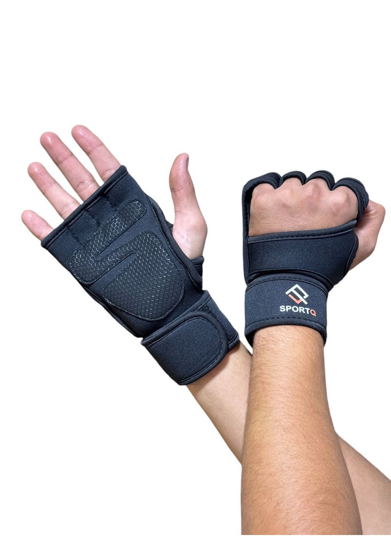 SportQ SportQ Ultimate Gym Gloves with Wrist Wrap, Full Protection, Super Breathable Weight Lifting Workout Gloves Exercise Cross Training Cycling for Women and Men  - Image 1